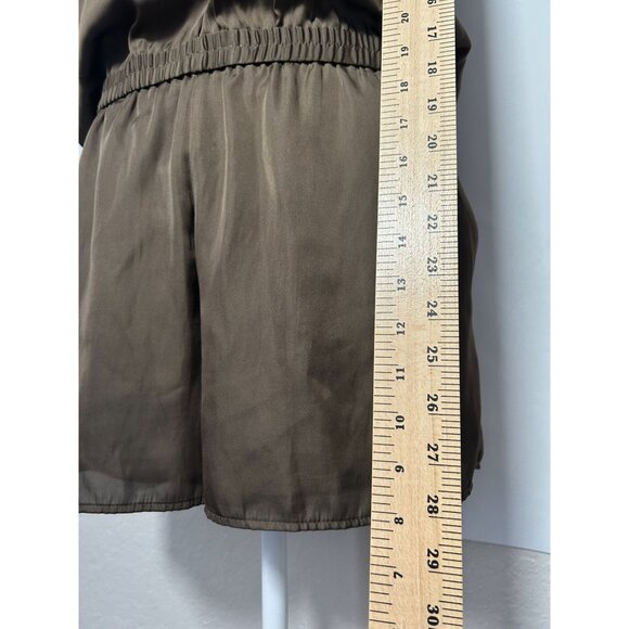 BCBG MAXAZRIA Sleeveless Brown Romper With Snap Buttons & Elastic Waist Small - Picture 10 of 14